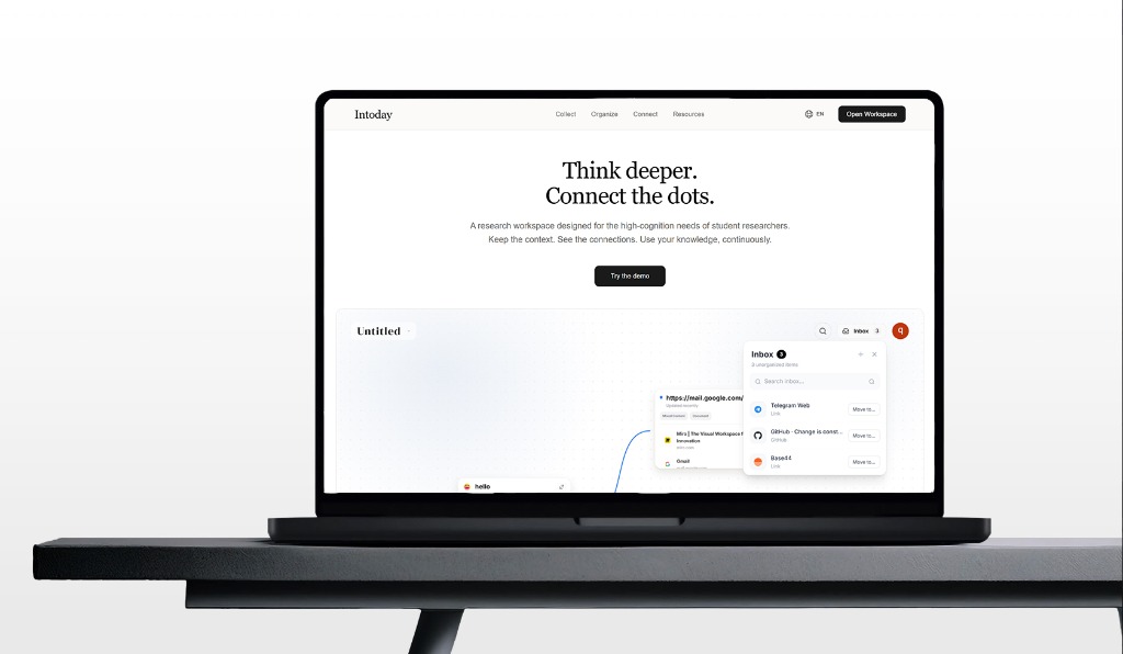 IntoDay laptop mockup preview